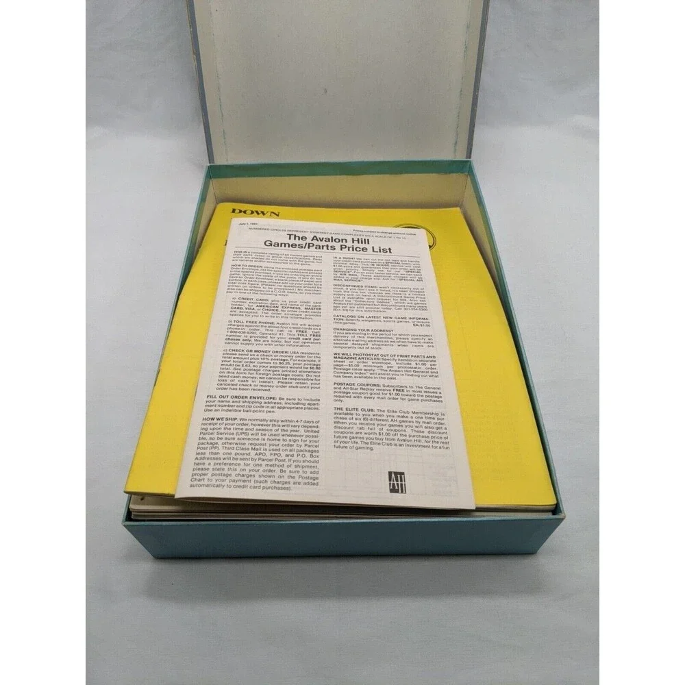 Avalon Hill Down With The King Board Game Complete